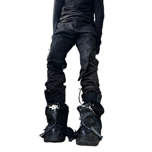 DiZNEW Jeans acampanados <span class=keywords><strong>de</strong></span> calle europea y americana para hombres y mujeres se pueden personalizar <span class=keywords><strong>con</strong></span> una sensación <span class=keywords><strong>de</strong></span> pantalones <span class=keywords><strong>de</strong></span> nicho - Product Image 2