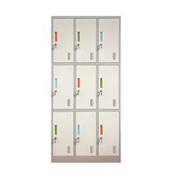 Offre Spéciale école natation salle de sport personnel de bureau casier en métal acier 9 portes armoire de rangement
