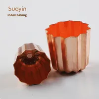 Petit moule à gâteau en cuivre jetable écologique de 1 kg pour la cuisson de petits gâteaux décoratifs et de cannelés
