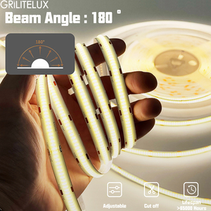 COB <b>Strip</b> Light Dotless COB 384/480LEDs/m Consistent Brightness 10mm PCB 10W/m for Aluminum Profile - Product Image 4