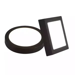 Black frame slim led panel light recessed and surface type 6w 12w 18w 24w round shape ceiling down light