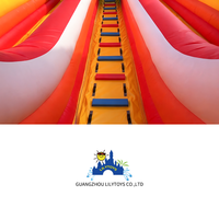 LilyToys Toboggan gonflable sec à thème jungle excitant pour l'extérieur, grand toboggan gonflable à thème dinosaure pour adultes