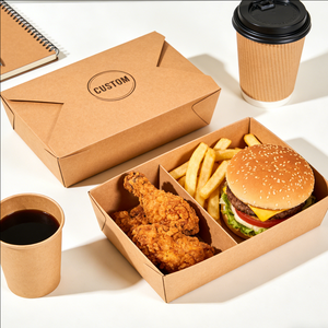 Takeaway Custom Paper Box Kraft Paper Food Box OEM ODM Disposable Food <b>Packaging</b> Container - Product Image 1