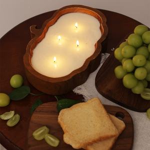 Mangkuk Adonan Kayu Grosir- Mangkuk Adonan Kayu Rustic Coklat Farmhouse Mangkuk Adonan Kayu untuk Lilin - Product Image 5