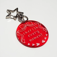 Porte-clés en acrylique de forme irrégulière, pendentif créatif à motif artistique, porte-clés transparent découpé au laser, tendance, pour sac, avec logo personnalisé