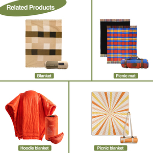 Tapete Impermeable para Exteriores de 150x200cm, Duradero, con Diseño a Cuadros en la Parte Superior y Revestimiento Impermeable en la Parte Inferior, Logotipo Personalizado con Correa de Cuero PU - Product Image 6