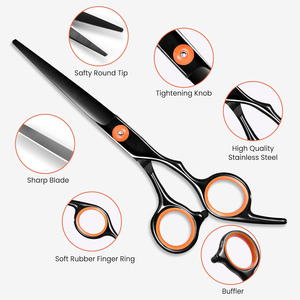 Tijeras de Peluquería de 6'' AQIABI, Tijeras de Corte de Pelo de Acero Japonés, Tijeras de Entresacar, Tijeras para Corte de Pelo, Negras, C1001 - Product Image 2