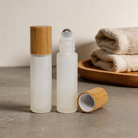 Mini Botellas de Vidrio con Tapa de Bambú de 5 ml y 10 ml, Botellas con Rodillo para Aromaterapia, Uso en Viajes y en el Hogar, Suministro al por Mayor Ideal