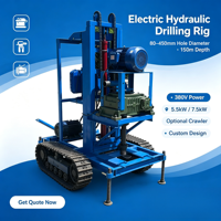 Machine de forage de puits d'eau montée sur chenilles à haute efficacité, 300 m de profondeur, foreuse rotative hydraulique pour chantier de construction