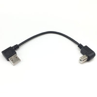 Cable Conector USB A Macho en Ángulo Izquierdo a B Macho en Ángulo Ascendente para Impresora y Escáner