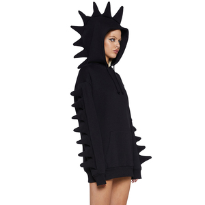 Mode personnalisé polaire Dino mousse pointes surdimensionné pull à capuche à la mode Offre Spéciale grande taille femmes sweats à capuche et sweat - Product Image 2