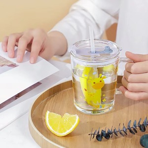 <b>Childrens</b> Breakfast <b>Cup</b> Glass Measuring <b>Cup</b> With Handle Heat Resistant For Home Use - Product Image 3