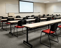 Chaise de conférence ergonomique moderne rembourrée en tissu, siège de réunion avec dossier solide et base en métal pour bureaux et salles de réunion scolaires