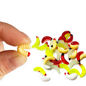 Señuelo de Gusano Artificial Suave de 2 cm con Cabeza Sumergible y Anzuelo para Pesca en Agua Dulce y Salada, para Capturar Lubina, Carpa y Perca - Product Image 2