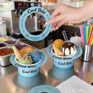 Vendita calda Eco Friendly stampa personalizzata usa e getta gelato tazza di carta 3oz per gelaterie Frozen Yogurt negozi e camion di caffè - Product Image 2