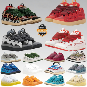 Top Quality Designer Women Lace-up <b>Leather</b> Curb Sports Shoes <b>Men</b> <b>Trainers</b> 2025 New Trending Wholesale Luxury Sneakers - Product Image 1