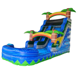 Toboggan aquatique géant <span class=keywords><strong>bleu</strong></span> marbre pour parc d'attractions, château aquatique, toboggan aquatique gonflable de qualité commerciale Safari, <span class=keywords><strong>ballon</strong></span> de saut gonflable - Product Image 1