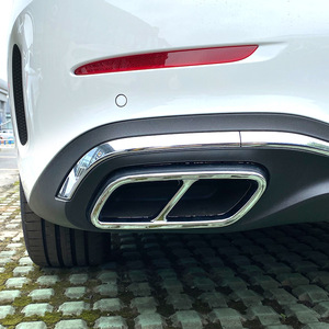 Mercedes-Benz C-Class W206 Exhaust Tip Carbon Fiber Piano Black Electroplated Silver Four-Exit Tailpipe Frame Modification - Product Image 1