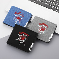 Dompet Koin dan Dompet Pria Anti Air dengan Ritsleting, Lapisan Polyester Pendek, Cetakan Kartun Sesuai Pesanan Pabrik, dan Banyak Slot Kartu