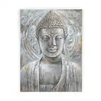 Hot New Modern Global Factory Outlet buddismo grigio Wall Art su tela pittura a olio di Buddha fatta a mano