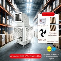 Refroidisseur d'air évaporatif mobile pour chantiers de construction, roues robustes, option 12V DC disponible