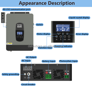 EU USA <span class=keywords><strong>PL</strong></span> Lager Nr. STEUER 3KW 24V DC 220/230V AC Reiner Sinus-Solar wechsel richter Doppel-MPPT-Ein/Aus-Netz-Solar-Hybrid-Wechsel richter - Product Image 4