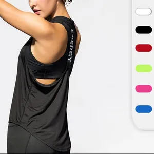 Ourlet incurvé sans manches Stringer Bodybuilding Hauts pour femmes Débardeur ajusté à séchage rapide Gym Sports Yoga