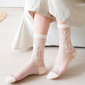 Wholesale Summer Thin See Through <strong>Socks</strong> Nylon Mesh Transparent Sheer <strong>Silk</strong> <strong>Socks</strong> for Women - Product Image 2