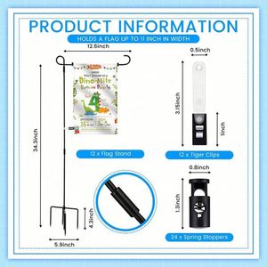 Drapeau de jardin décoratif une pièce, design personnalisé, couleurs vives, pour extérieur, avec support de poteau, modèle 2024 - Product Image 2