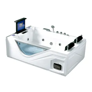 Nuevo diseño de baño de lujo masaje bañera cómodo 2 Persona bañera de hidromasaje con luz Led