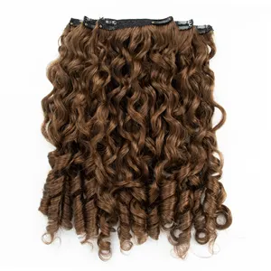 Penjualan Terbaik klip keriting ikal tenun rambut manusia dalam ekstensi rambut satu klip dalam ekstensi rambut manusia untuk wanita