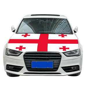 Drapeau national de Géorgie pour capot de voiture Drapeau pour moteur de voiture Vente en gros de tissu élastique personnalisé Vente directe d'usine - Product Image 6