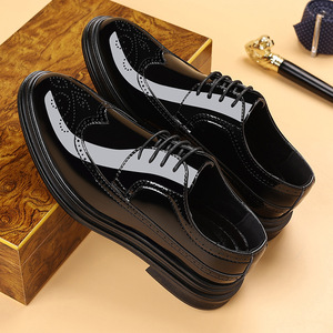 Cómodos Zapatos de vestir formales para hombre de cuero negro 38-48 tamaño tenis Iglesia uso ligero puntiagudo hecho India negro PU - Product Image 2