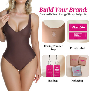 Unlined Plunge Thong Bodysuit Flatter Bust <strong>Backless</strong> Sexy V Neck Shapewear Seamless Sculpting <strong>Body</strong> <strong>Shaper</strong> - Product Image 4