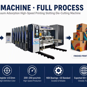 Máquina Impresora Flexográfica de Alta Velocidad Totalmente Computarizada de 4 Colores con Troqueladora Rotativa y Adsorción por Vacío - Product Image 1