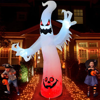 Décorations d'Halloween d'extérieur, lumières LED, fournitures pour fêtes, décorations pour la maison, décorations gonflables effrayantes pour la cour, 8 à 12 pieds, gonflables d'Halloween
