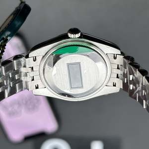 Montre mécanique automatique de haute qualité avec cadran rose, bracelet en acier inoxydable tendance, montres avec calendrier pour femmes - Product Image 6