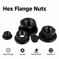Écrou à bride hexagonale en nylon noir et blanc M3-M12, écrou de blocage antidérapant en plastique, fixation hexagonale avec base de rondelle ANDUUK
