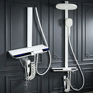 Set Doccia per Uso Domestico, Colore Bianco Crema, <span class=keywords><strong>Acqua</strong></span> Calda e Fredda <span class=keywords><strong>con</strong></span> Serbatoio, Sistema Doccia a Tre Velocità <span class=keywords><strong>con</strong></span> Display Digitale, per Hotel - Product Image 1