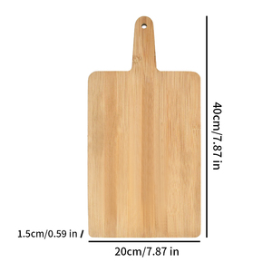 Tabla <span class=keywords><strong>de</strong></span> cortar pizza rectangular multiusos <span class=keywords><strong>de</strong></span> bambú con ranura para jugos, bandeja <span class=keywords><strong>de</strong></span> <span class=keywords><strong>madera</strong></span> maciza para servir en la cocina y preparar alimentos. - Product Image 3