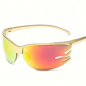 Gafas de Sol Deportivas Polarizadas Punk con Logotipo Personalizado para Hombre y Mujer, Montura Media con Forma de Fuego, Gafas de Ciclismo - Product Image 1