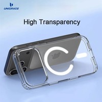 Coque transparente pour iPhone 14 Pro, coque transparente pour iPhone 16 Pro Max, coque magnétique pour iPhone, coque transparente
