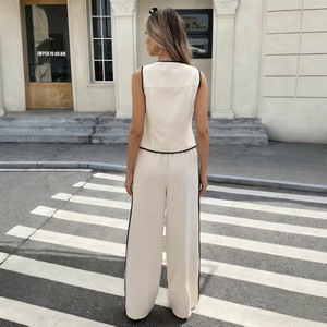 Conjunto <span class=keywords><strong>de</strong></span> Verano 2026 al por Mayor: Top sin Mangas con Botones y Pantalones con Cordón Ajustable para <span class=keywords><strong>Mujer</strong></span> - Product Image 3