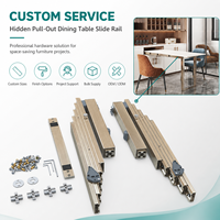Glissière de table à manger escamotable robuste en aluminium, glissière de tiroir en acier laminé à froid pour rangement de comptoir de bar
