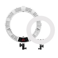 Lampu cincin LED dinding 14 18 21 inci, lampu cincin putih hangat kendali jarak jauh 36 45 54 cm dengan Tripod dan penahan