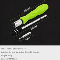 Tournevis de poche isotherme Interchangeable, Portable, 3 pièces 32 en 1, kit d'outils de voyage, pour téléphone, lunettes, vert