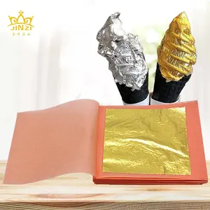 8X8Cm 24K Pure Genuine Food Grade Edible Gold Foil Leaf Sheets Paper Multifunction Skin Care Cake Wine Art Decoration Gold Leaf