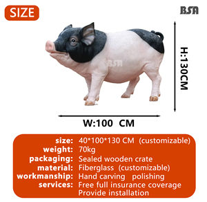 Sculpture de cochon en résine artificielle écologique petit jardin pastoral parfumé cour supermarché magasin décoration affichage animal - Product Image 4