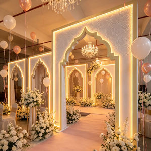 Hot Selling White <b>Pvc</b> Acrylic LED Light <b>Strip</b> Arch Wedding Arch Backdrop with Led Lights for Wedding Stage Decorations - Product Image 4