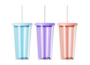Gobelet de voyage personnalisé 720 ml en plastique écologique sans BPA à double paroi avec couvercle, paille et infuseur à thé, qualité alimentaire - Product Image 2